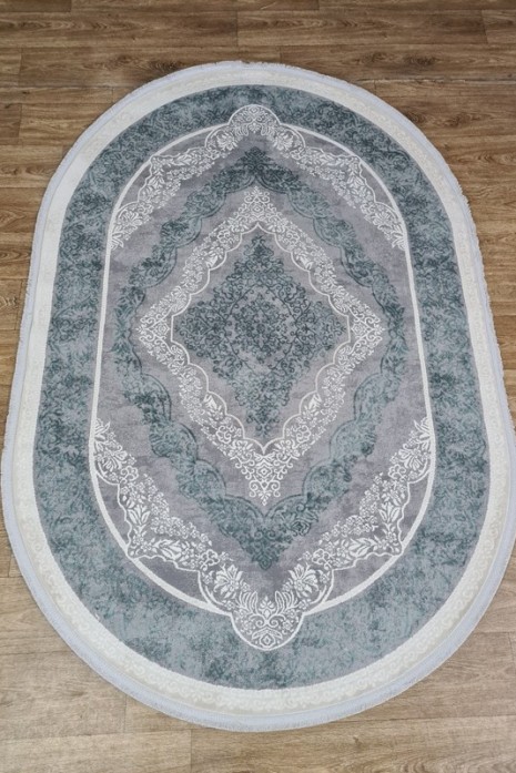 Килим Luxury 05986d beige-l.turquoise овал